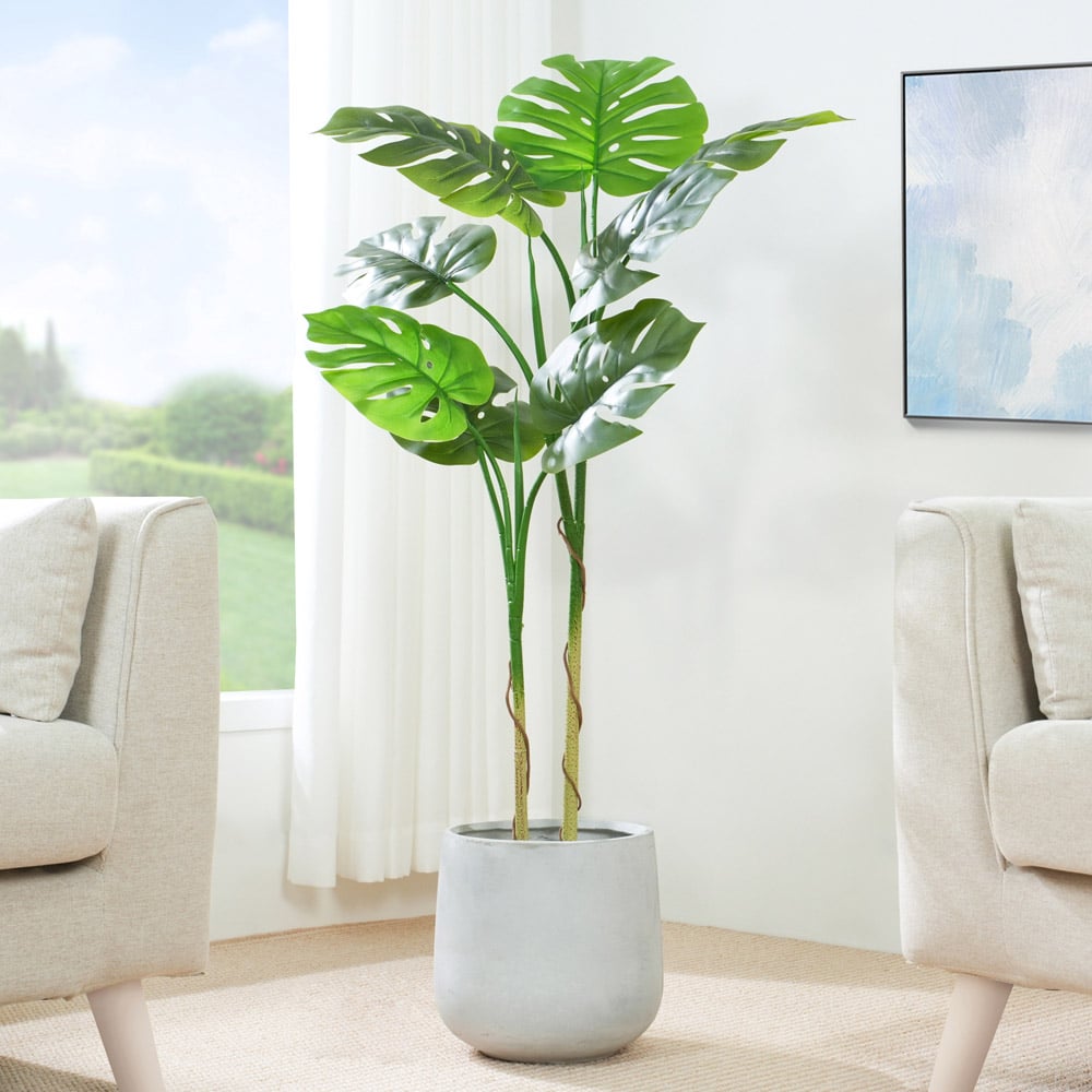 wilko Monstera Tree Indoor Artificial Plant 120cm Image 2