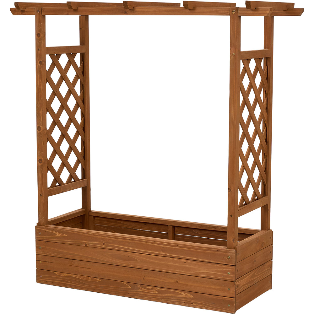 Living and Home Wooden Raised Garden Bed with Trellis and Hanging Roof Image 4