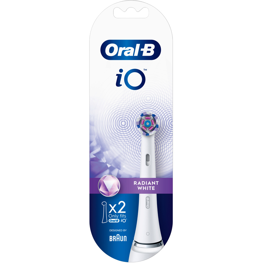 Oral-B iO Radiant White Toothbrush Heads 2 Pack Toothbrush Head Replacement 2 Pack Image 1