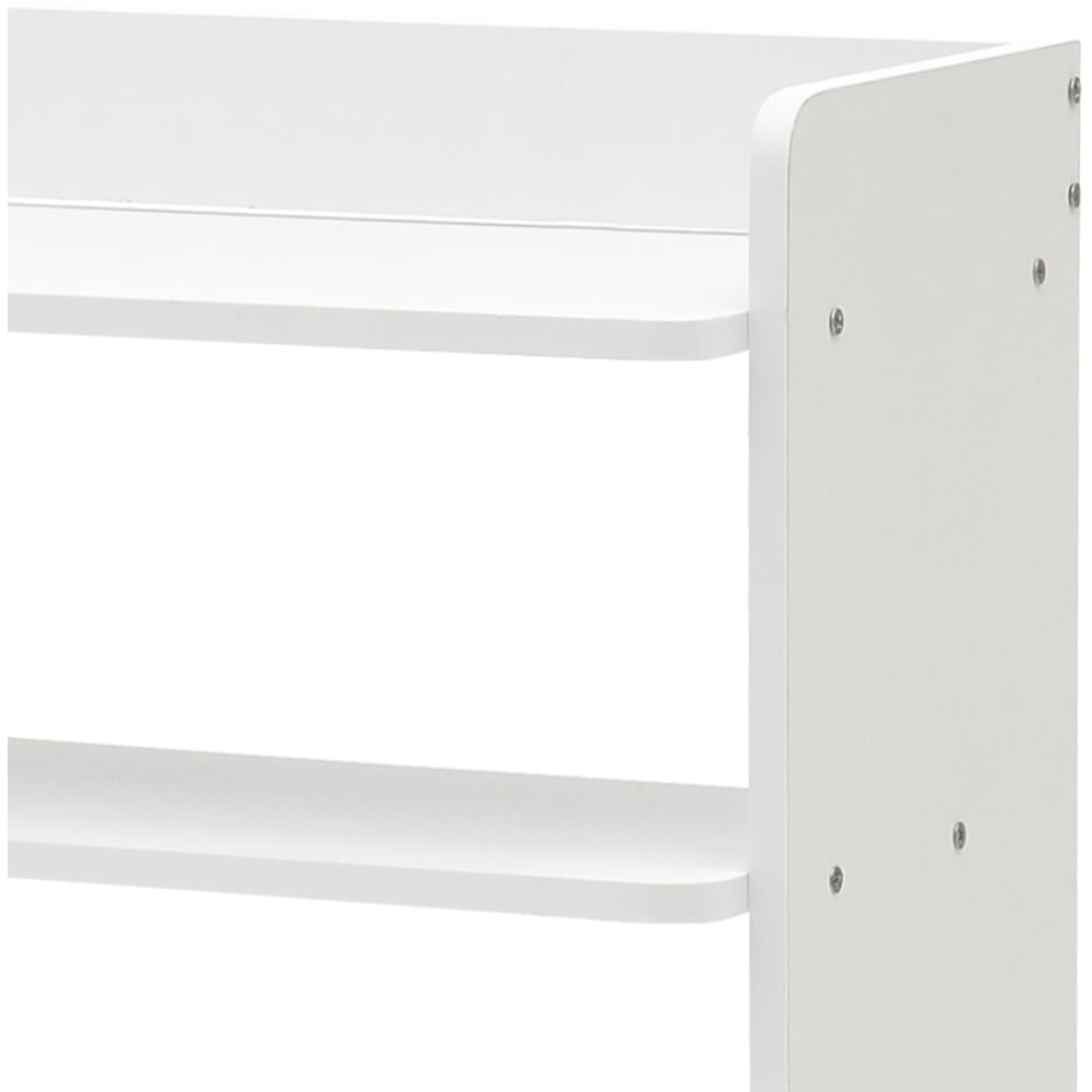 H&O Direct 7 Shelf White Shoe Rack with Raised Guardrail Image 2