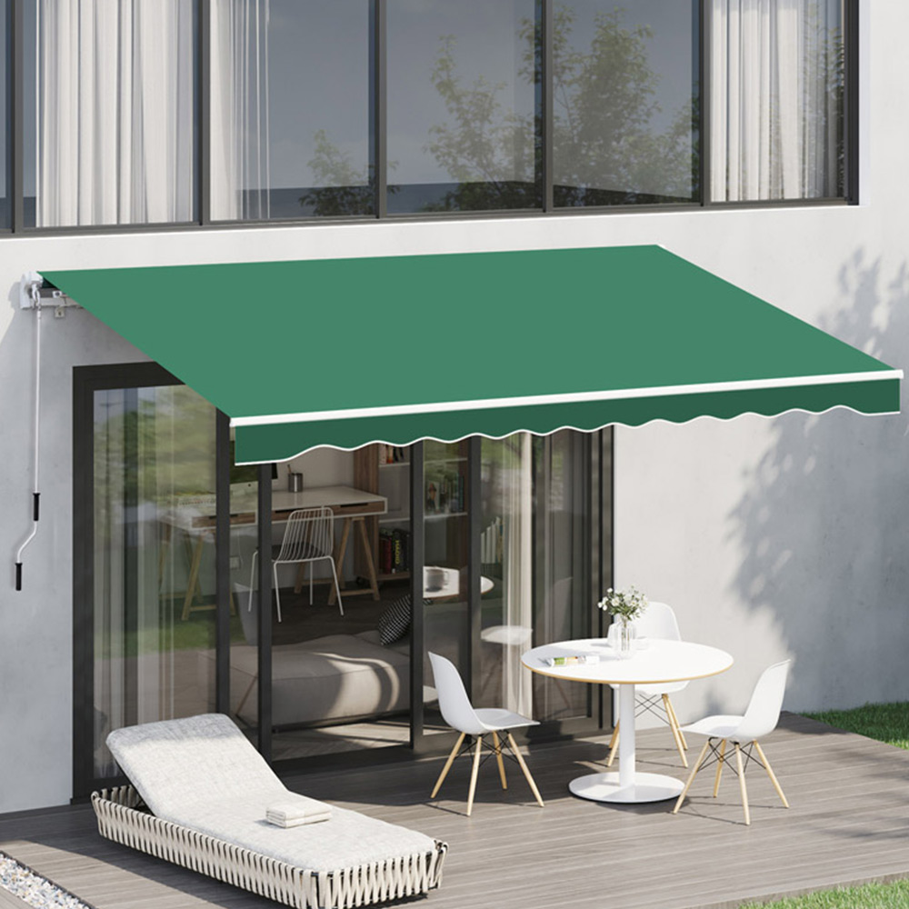 Outsunny Green Retractable Awning 4 x 3m Image 1