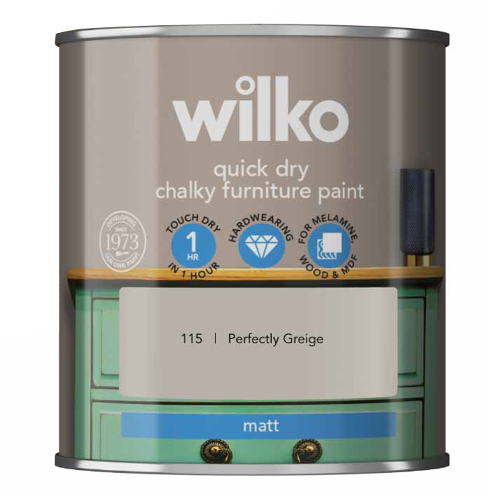 Wilko Quick Dry Perfectly Greige Furniture Paint 250ml Image 2