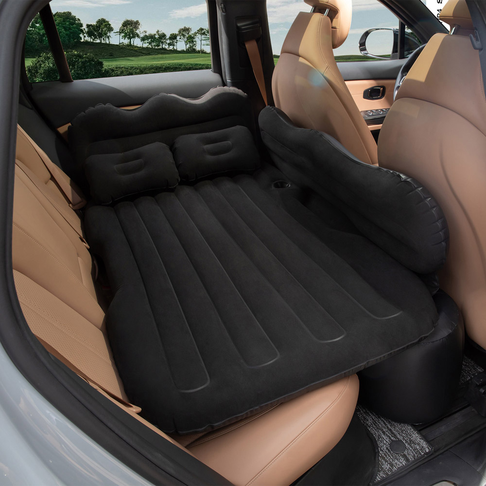 Living and Home Black Extra Thick Car Back Seat Air Mattress Kit Image 7