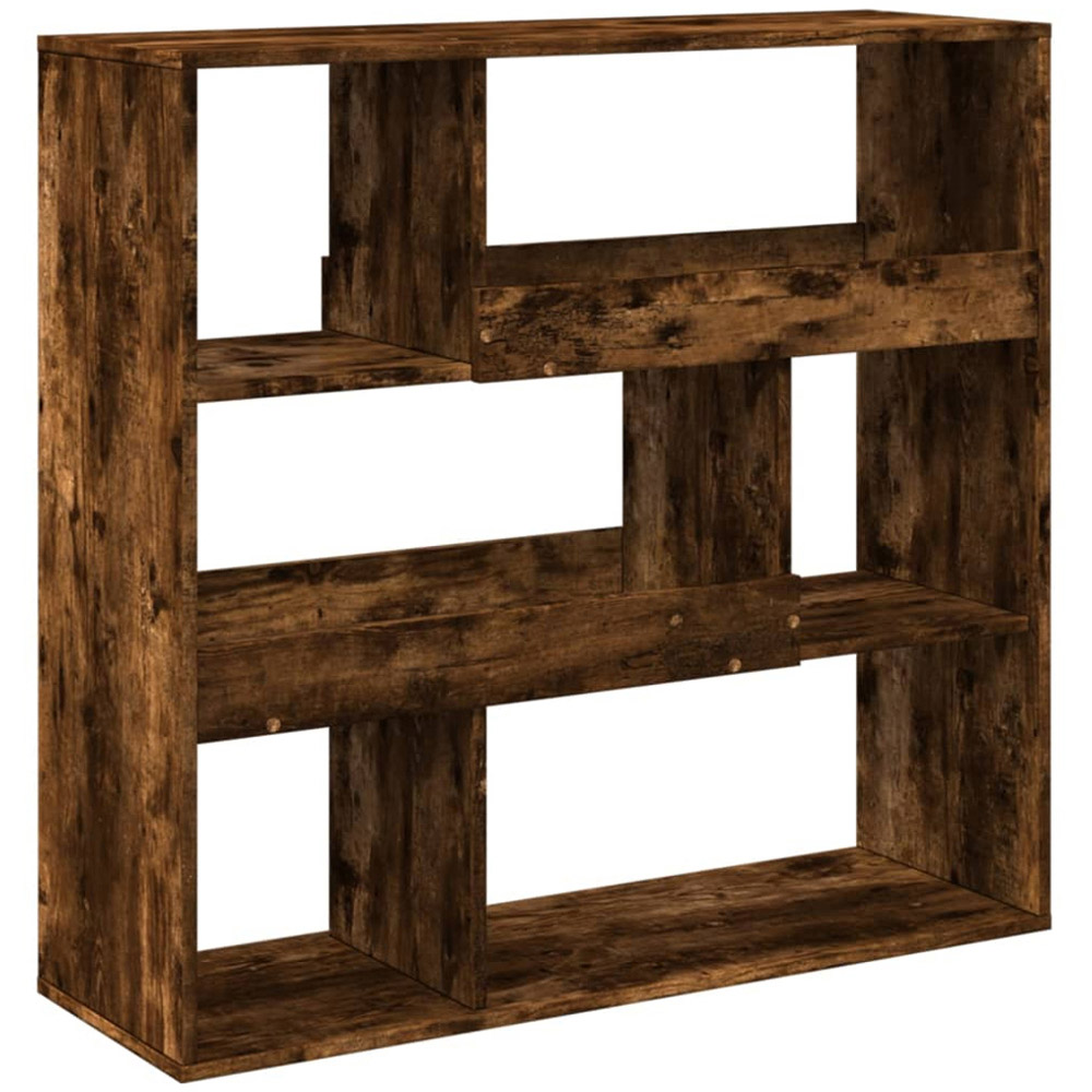 vidaXL 6 Shelf Smoked Oak Bookcase Image 2