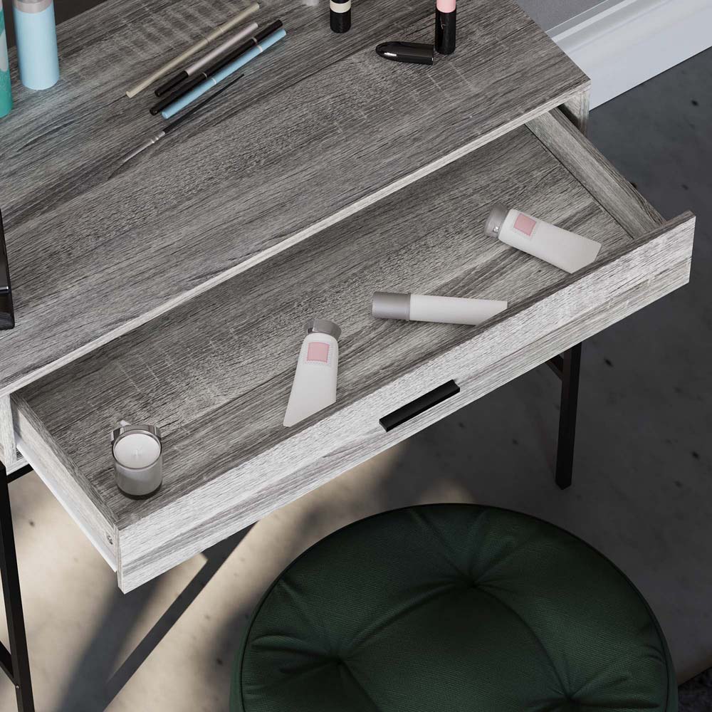 Vida Designs Brooklyn Single Drawer Grey Dressing Table Image 4