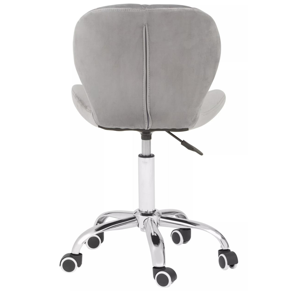 Premier Housewares Grey Velvet Quilted Home Office Chair Image 5