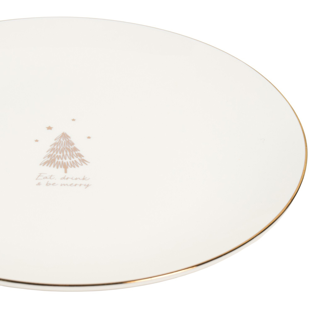 Gold Spruce Tree Dinner Plate White Image 5