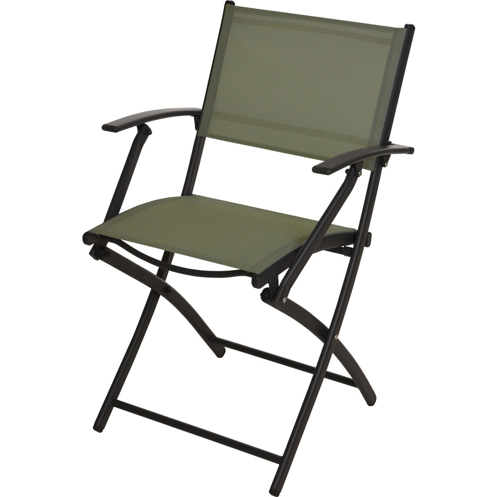 Green Steel Foldable Large Patio Chair 99cm Image 2