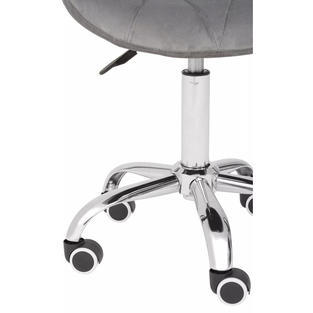 Premier Housewares Grey Velvet Quilted Home Office Chair Image 7