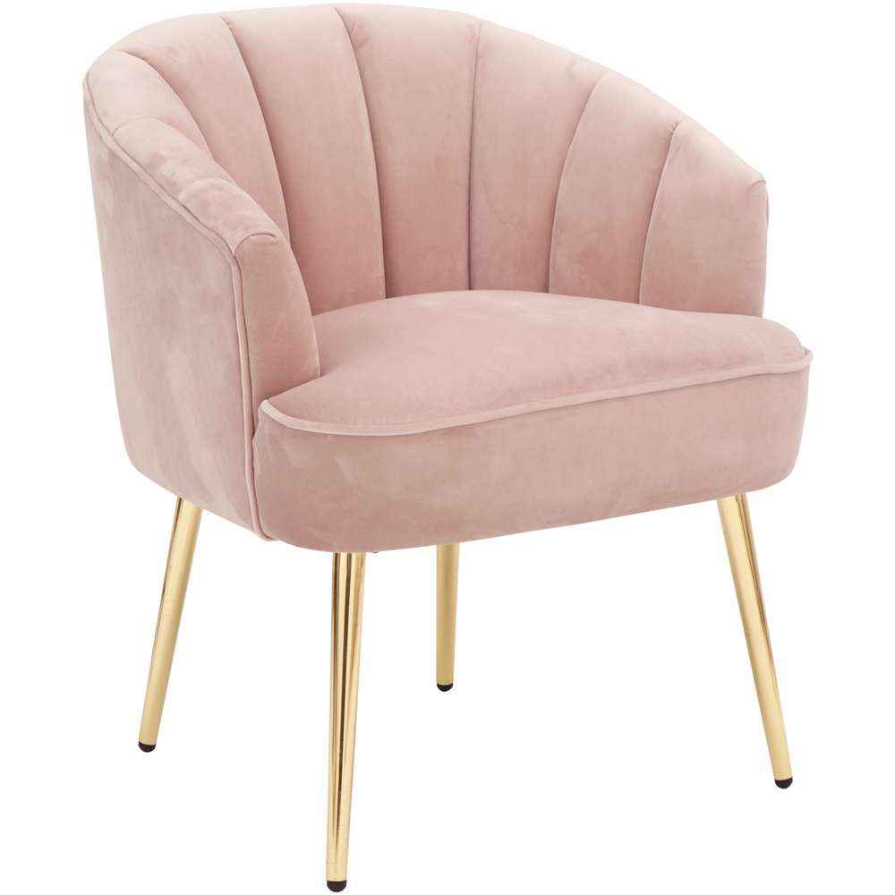 GFW Pettine Blush Pink Plush Fabric Chair Image 3