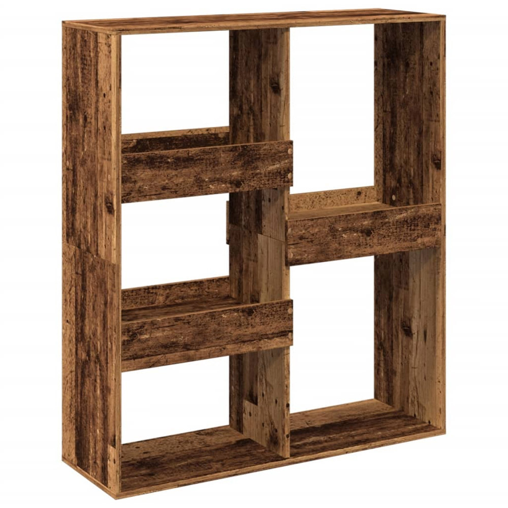vidaXL 5 Shelf Old Wood Small Bookcase Image 2