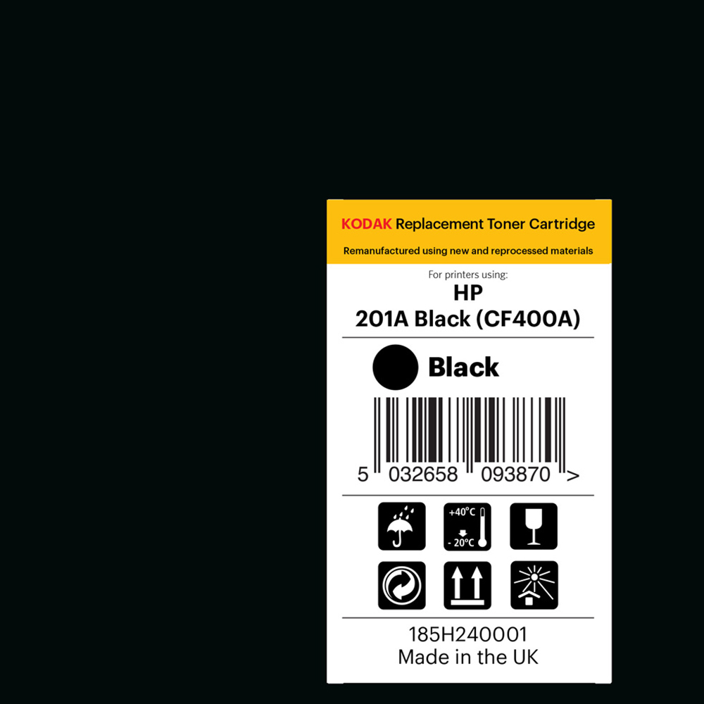 Kodak HP CF400A Black Replacement Laser Cartridge Image 2