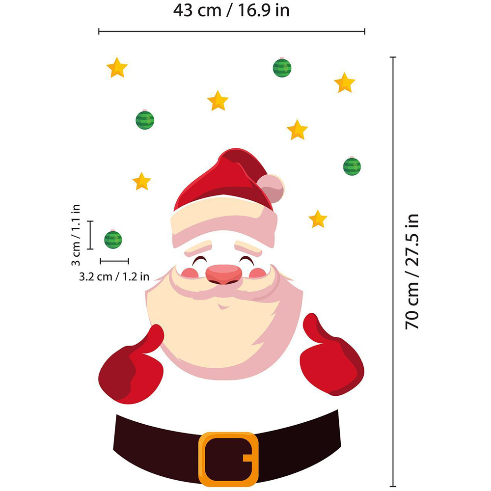 Walplus Cute Santa Claus Self Adhesive Christmas Wall Stickers 18 Piece Image 6