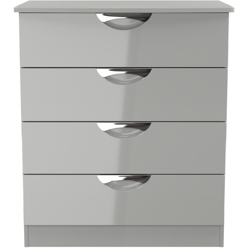 Crowndale Camden 4 Drawer Grey Gloss and Dusk Grey Chest of Drawers Ready Assembled Image 2