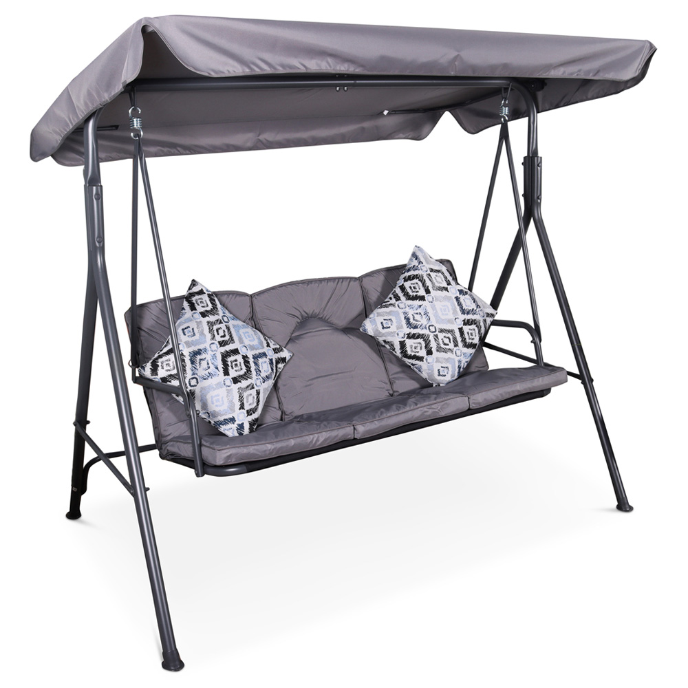 Royalcraft Cairo 3 Seater Grey Swing Chair Image 2
