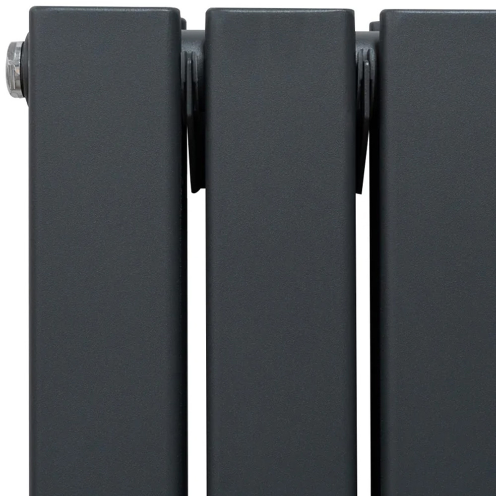 Monster Shop 6012BTU Anthracite Grey Flat Panel Mirror Radiator with Valves 1800 x 425mm Image 4