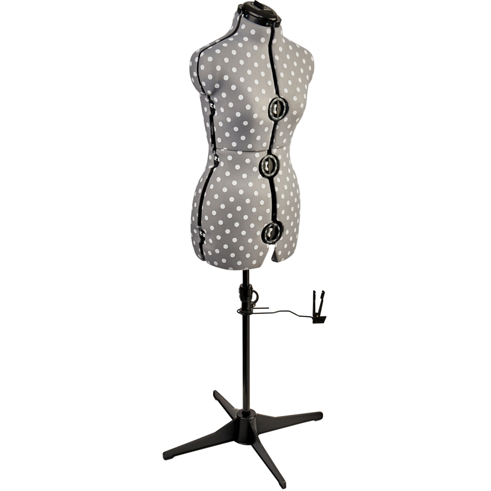 Sewing Online 5916A Grey Polka Adjustable 8-Part Dressmakers Dummy with Hem Marker Small Image 1