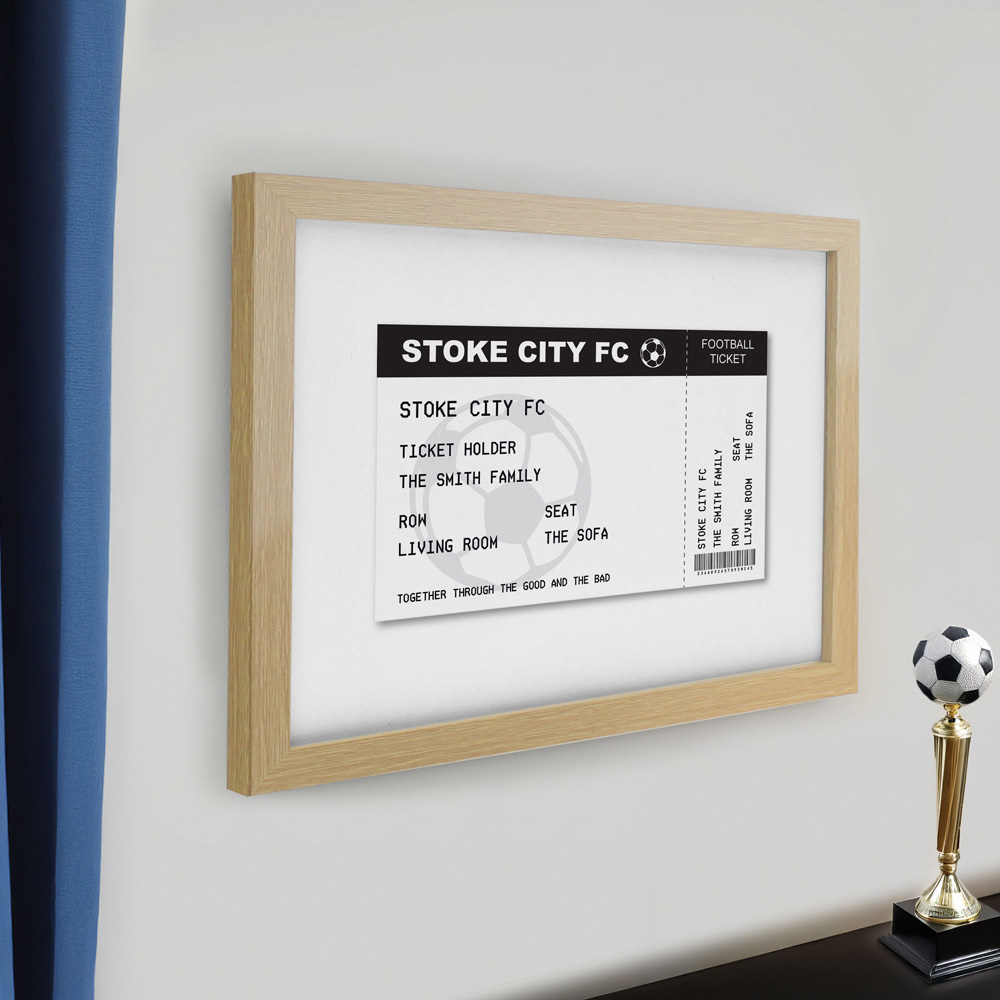 Personalised Memento Company Personalised Football Ticket Oak Poster Frame 12 x 15 inch Image 3
