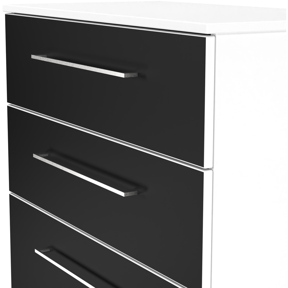 Crowndale Worcester 4 Drawer Matt Black and White Deep Chest of Drawers Ready Assembled Image 5