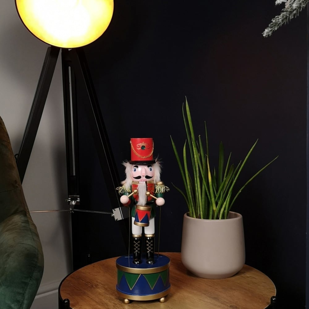 Samuel Alexander Wooden Musical Drummer Nutcracker Christmas Decoration 30cm Image 3