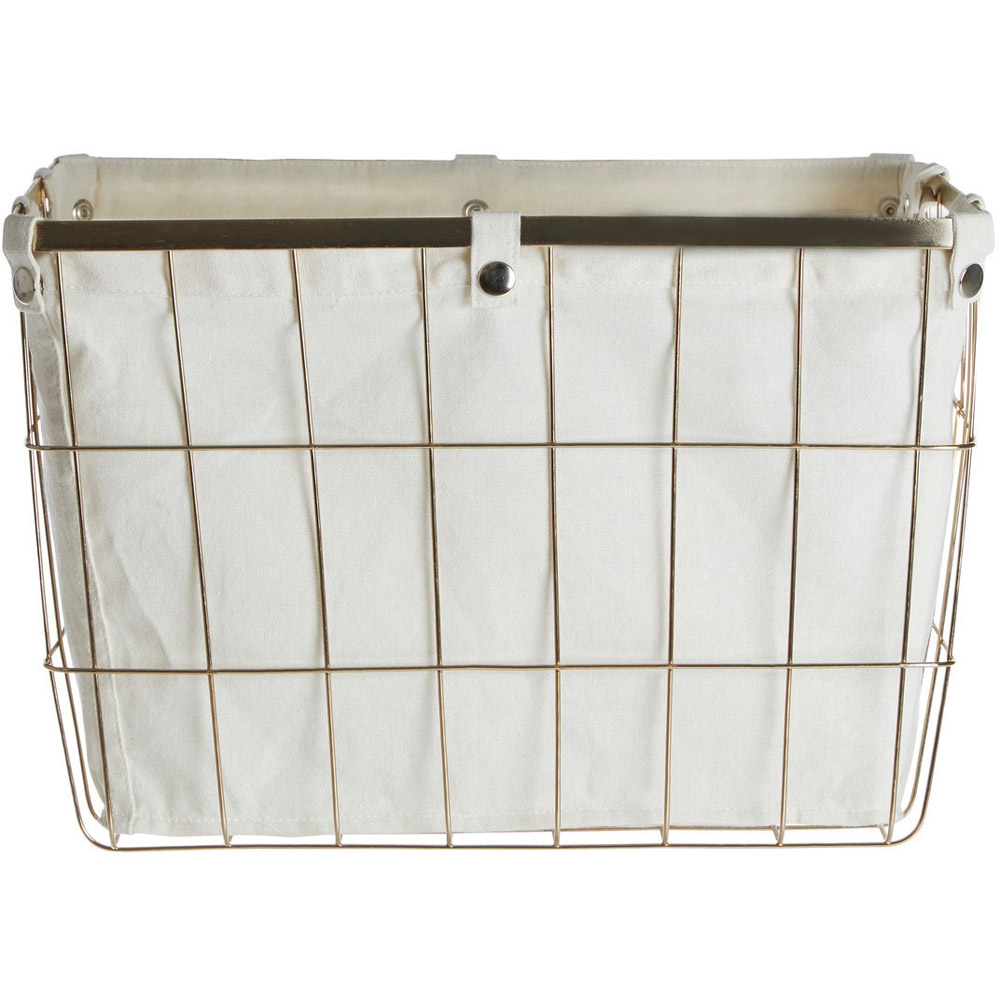 Premier Housewares Large Gold Iron Wire Storage Basket Image 1