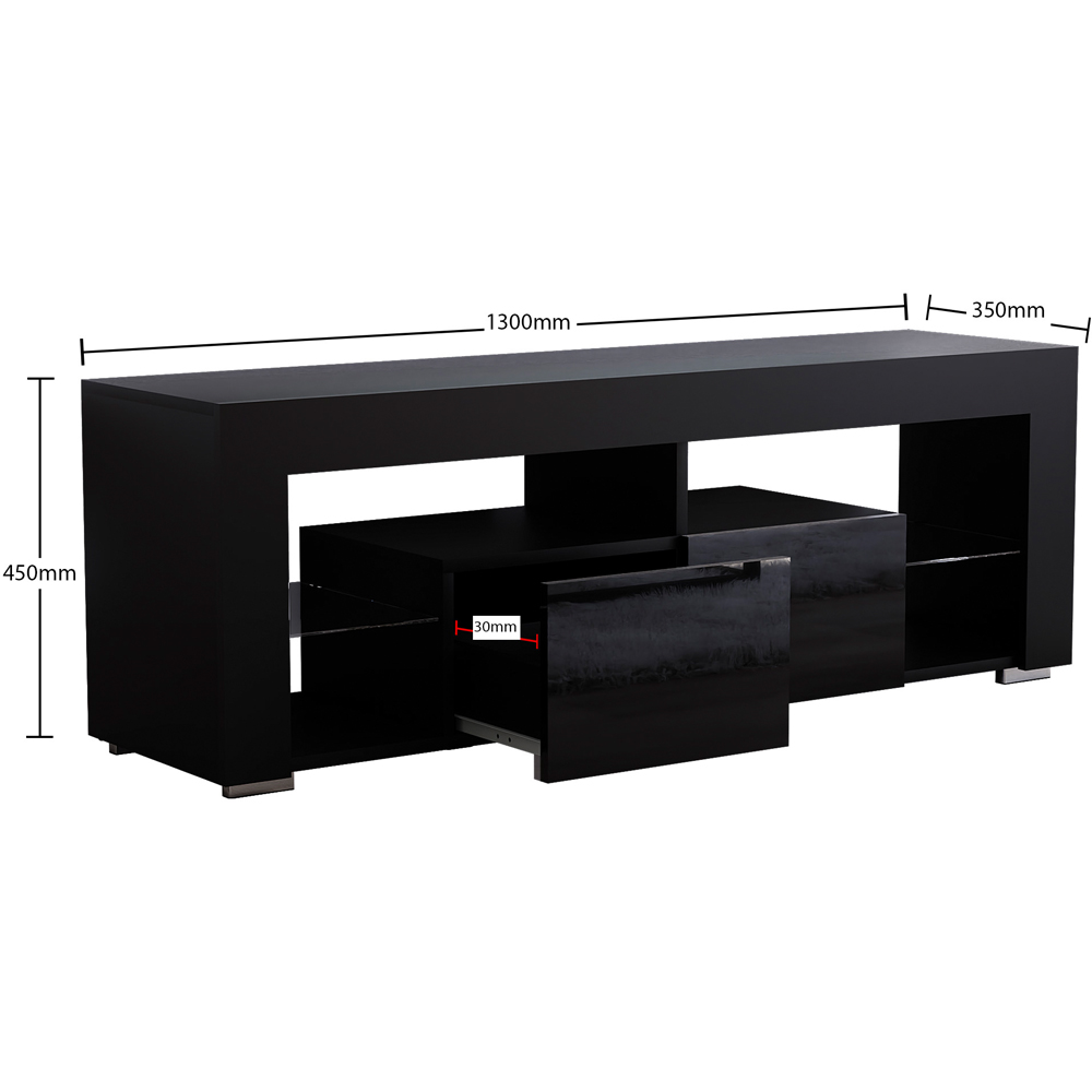 Vida Designs Luna 2 Drawer 2 Shelf Black LED TV Unit Image 8