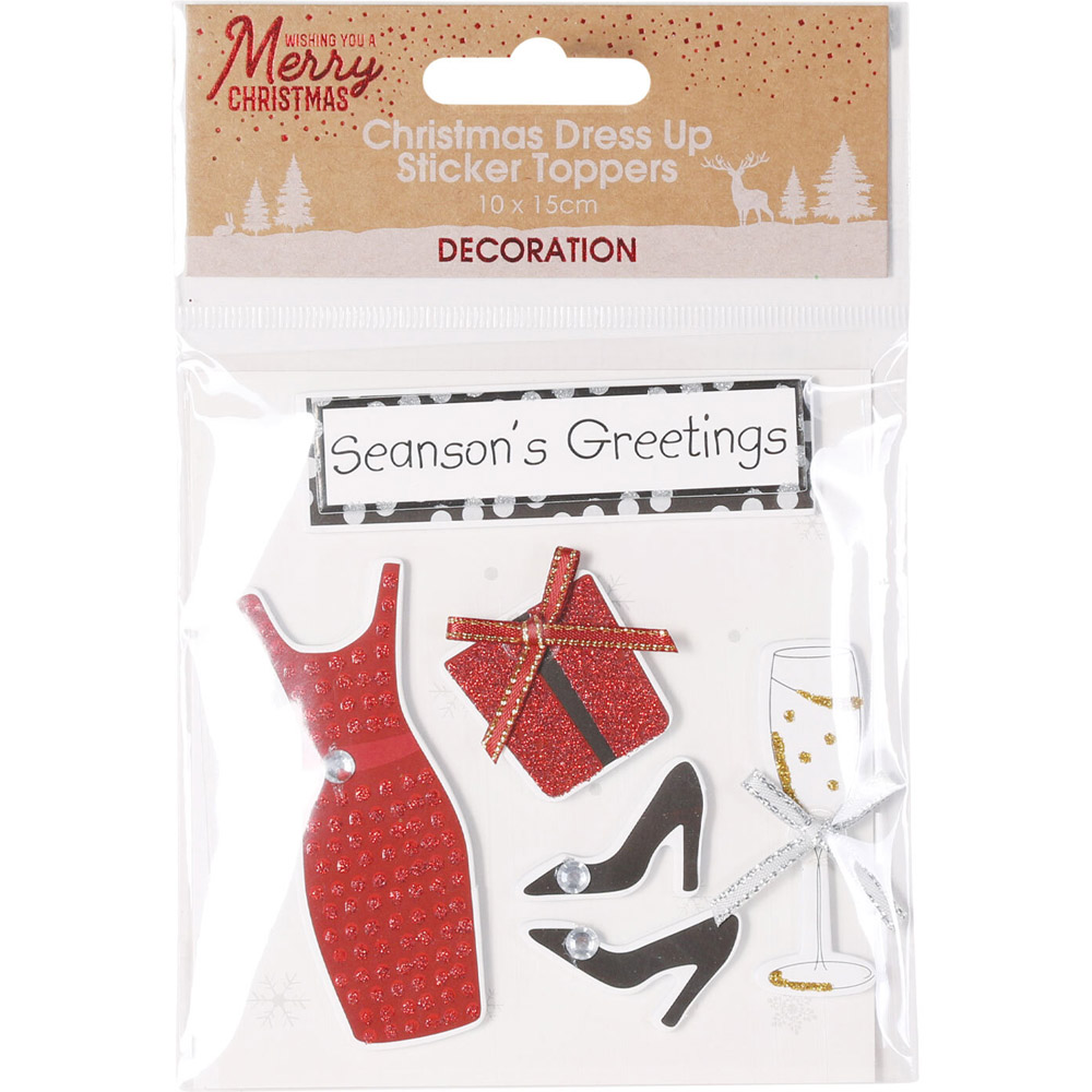 Christmas Dress Up Sticker Toppers Image