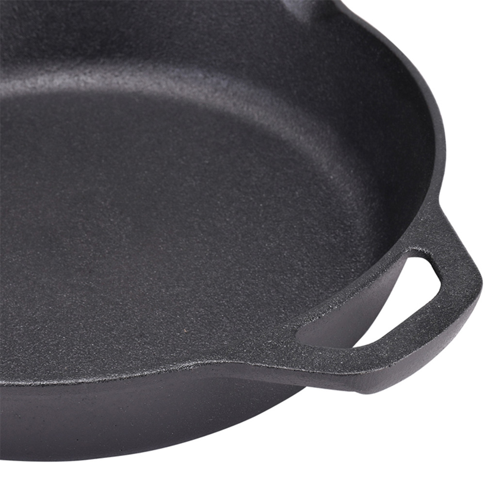 Living and Home Dia Cast Iron Round Skillet Frying Pan 30cm Image 5