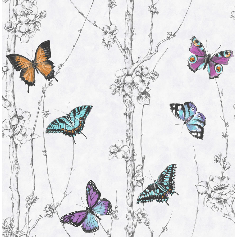Fresco Flutter Forest Multicoloured Wallpaper Image