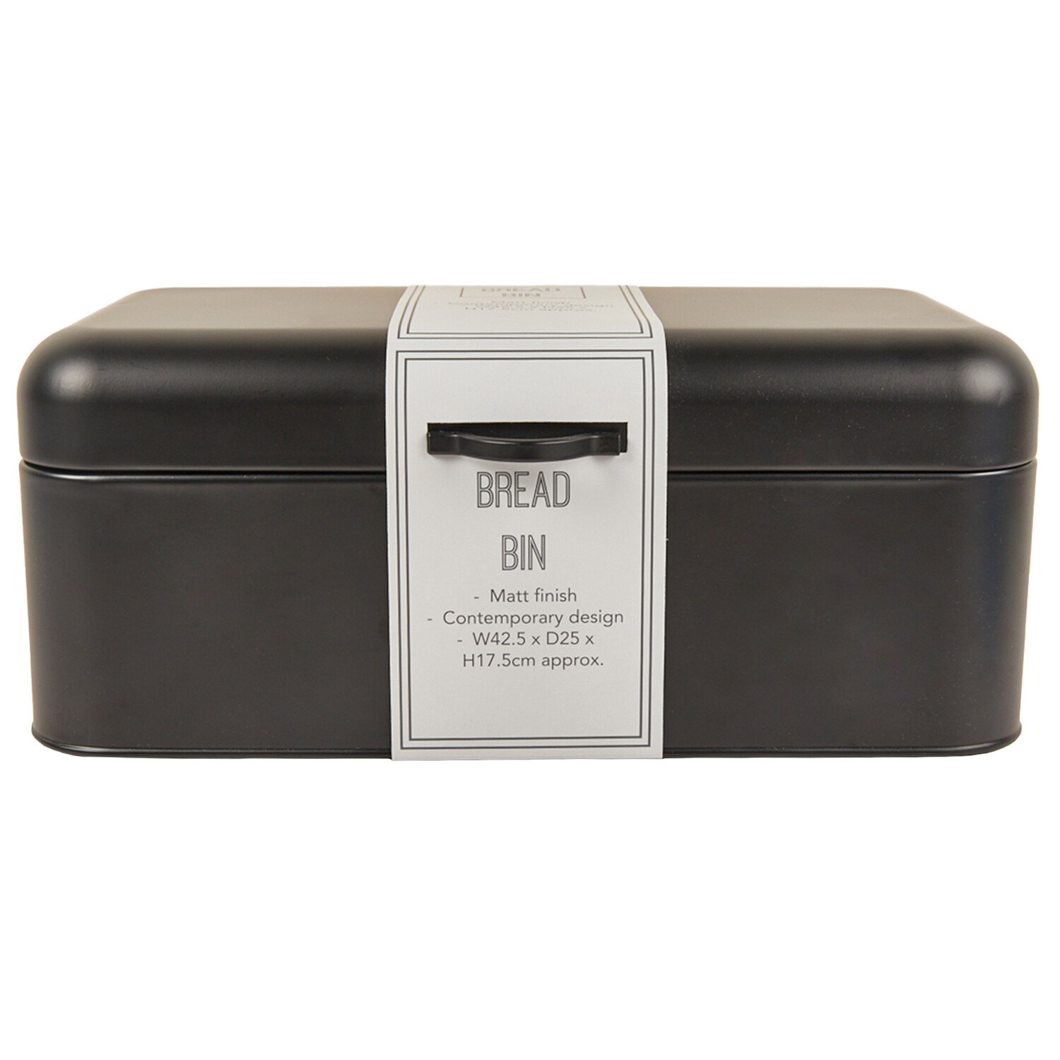 Black Rectangular Bread Bin - Black Image 1