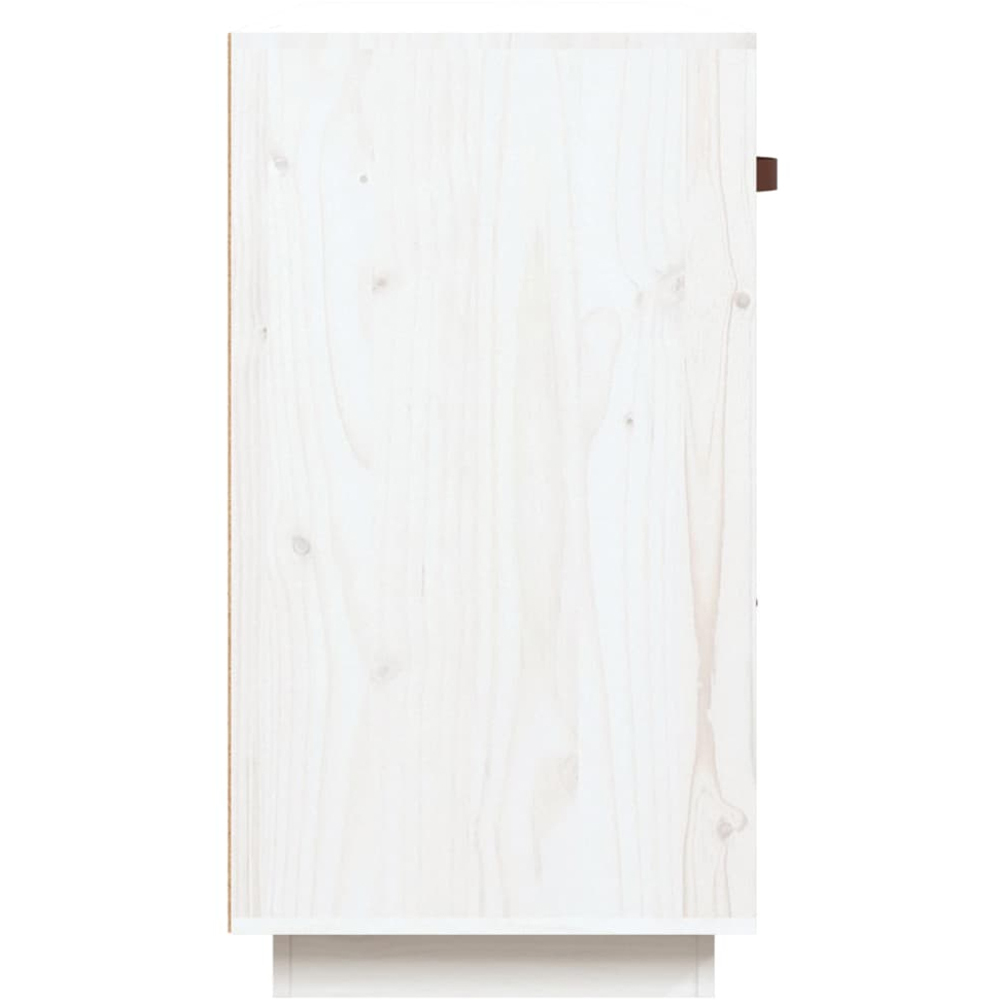 vidaXL 3 Door 3 Drawer White Solid Pine Wood Sideboard Image 5
