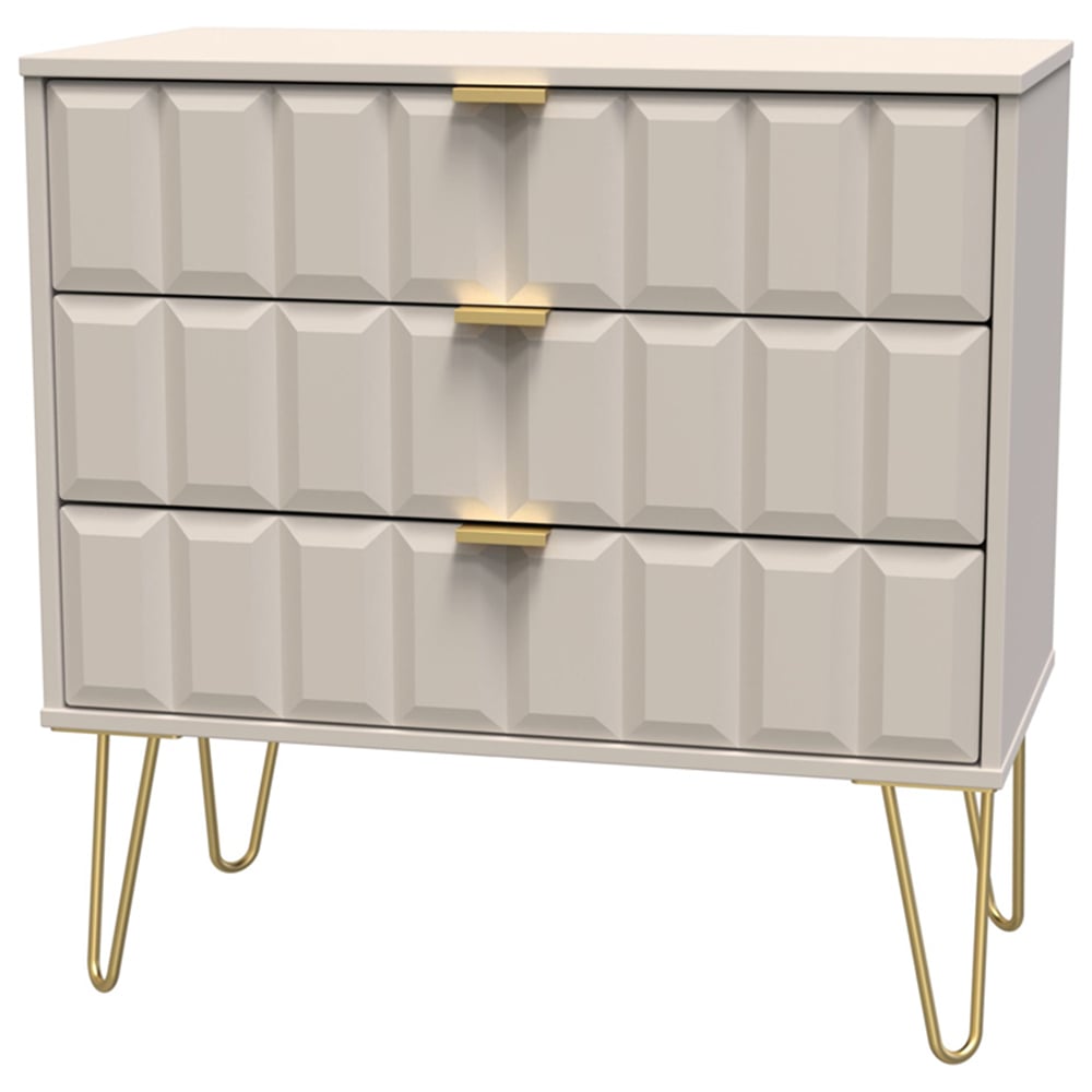 Crowndale Cube 3 Drawer Matt Kashmir Chest of Drawers Ready Assembled Image 2