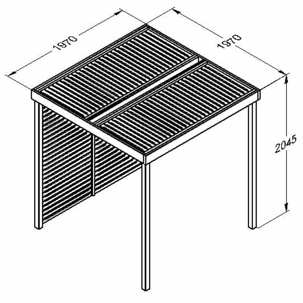 Forest Garden 1.97m Single Sided Wooden Modular Pergola Image 3