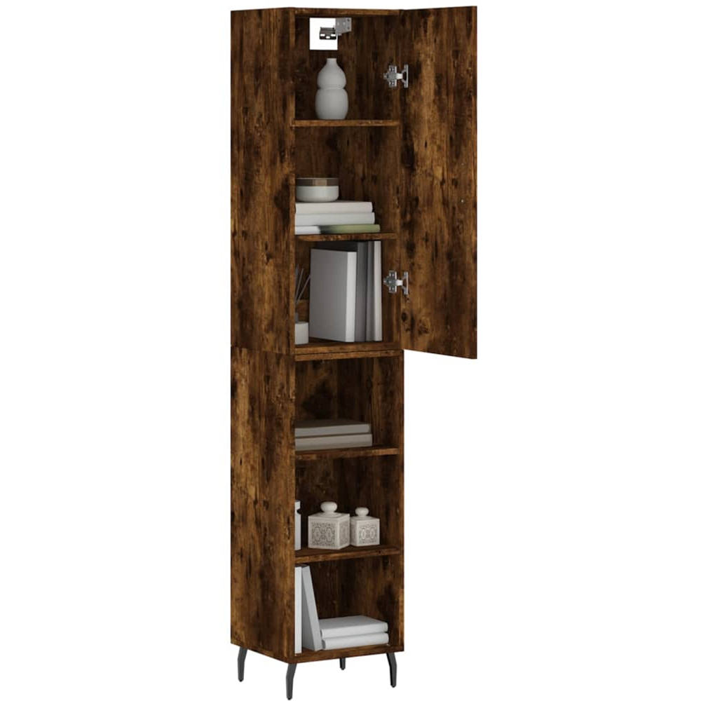 vidaXL Single Door 3 Shelf Smoked Oak Highboard Image 3