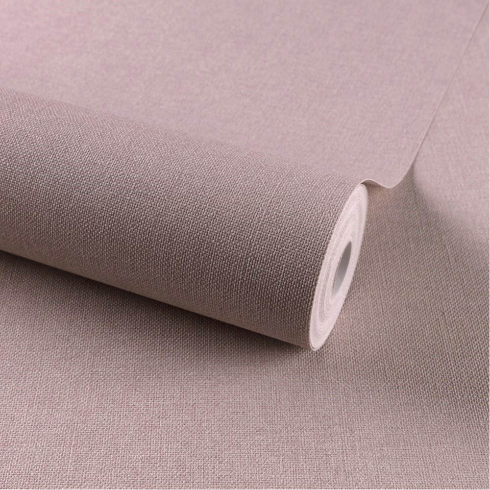 Grandeco Panama Plain Linen Fabric Pink Textured Wallpaper Image 2