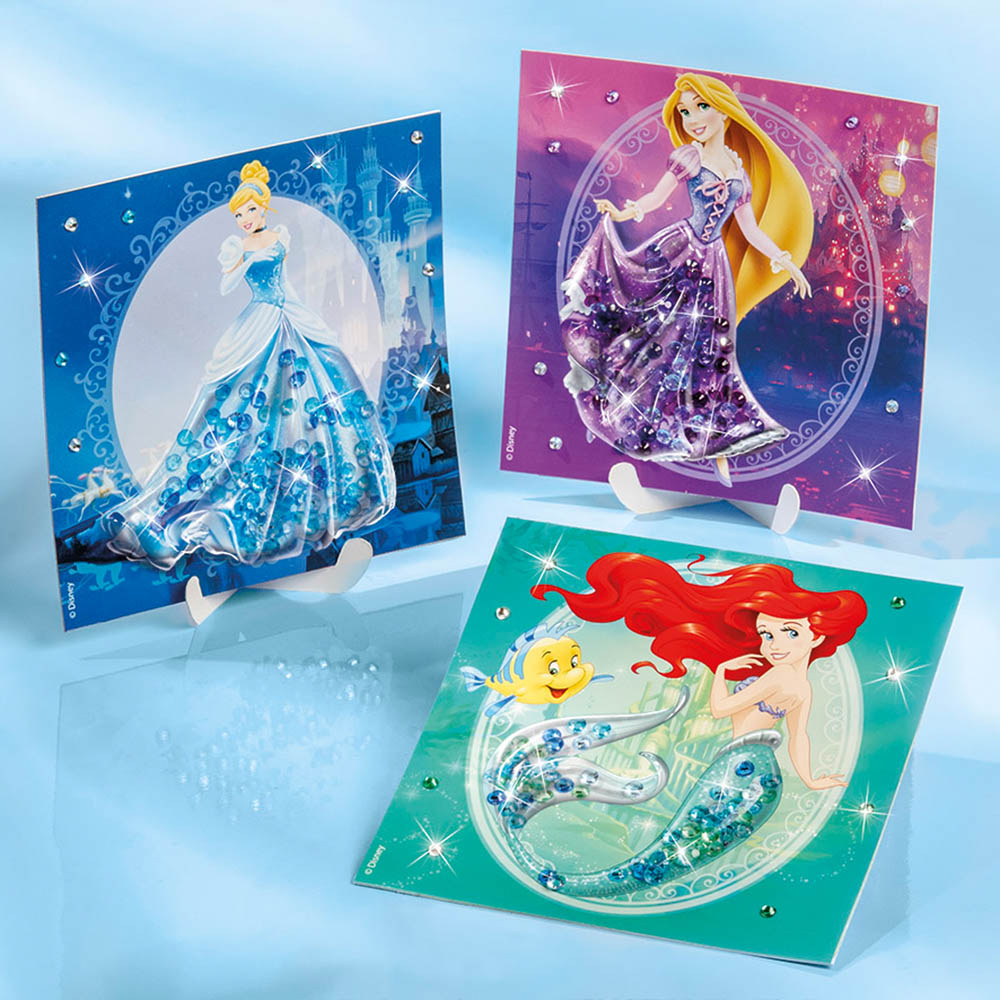 Disney Princess Glitter Shaker Cards with 3D Dresses Image 3