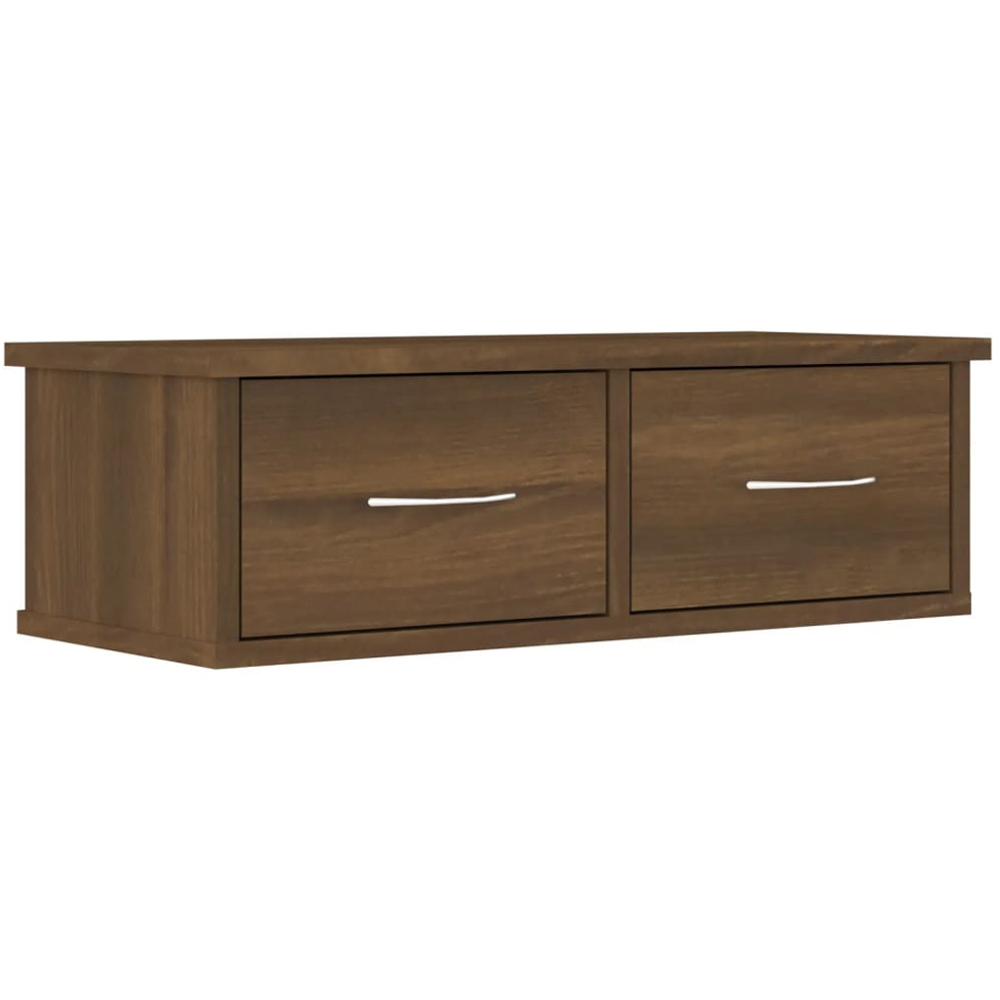 vidaXL 2 Drawer Brown Oak Wall Cabinet Image 5