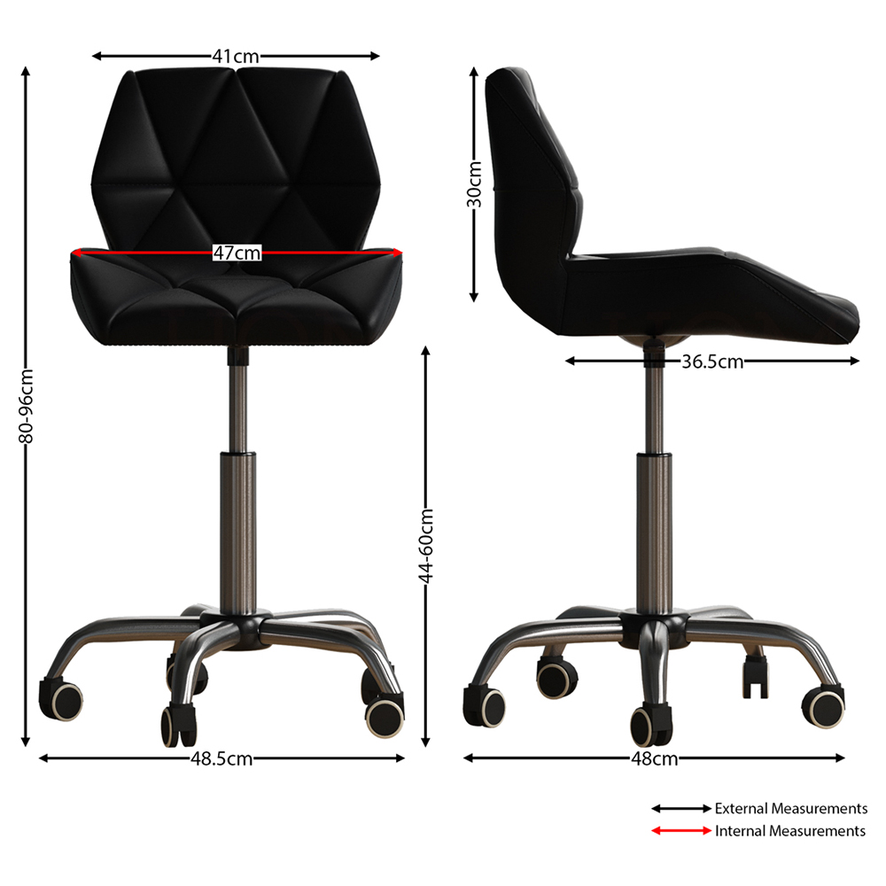 Vida Designs Geo Black PU Faux Leather Swivel Office Chair Image 8