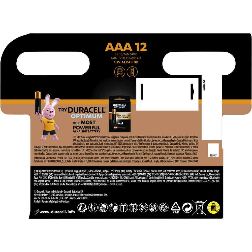Duracell Plus AAA 12 Pack Alkaline Batteries Image 2
