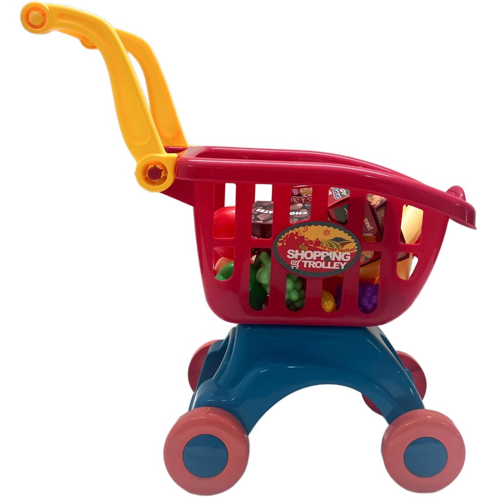 Toy Shopping Trolley with Food Image 3