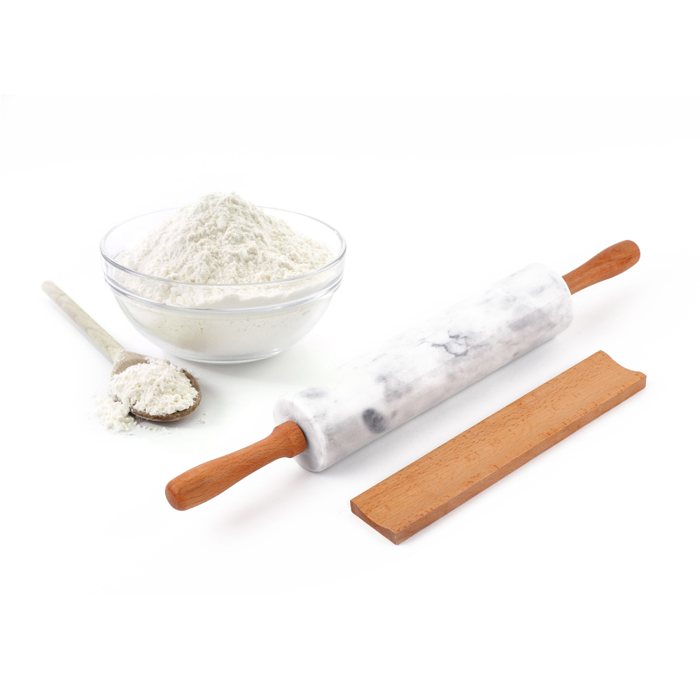 Cermalon Real Marble Rolling Pin with Wooden Stand Wilko