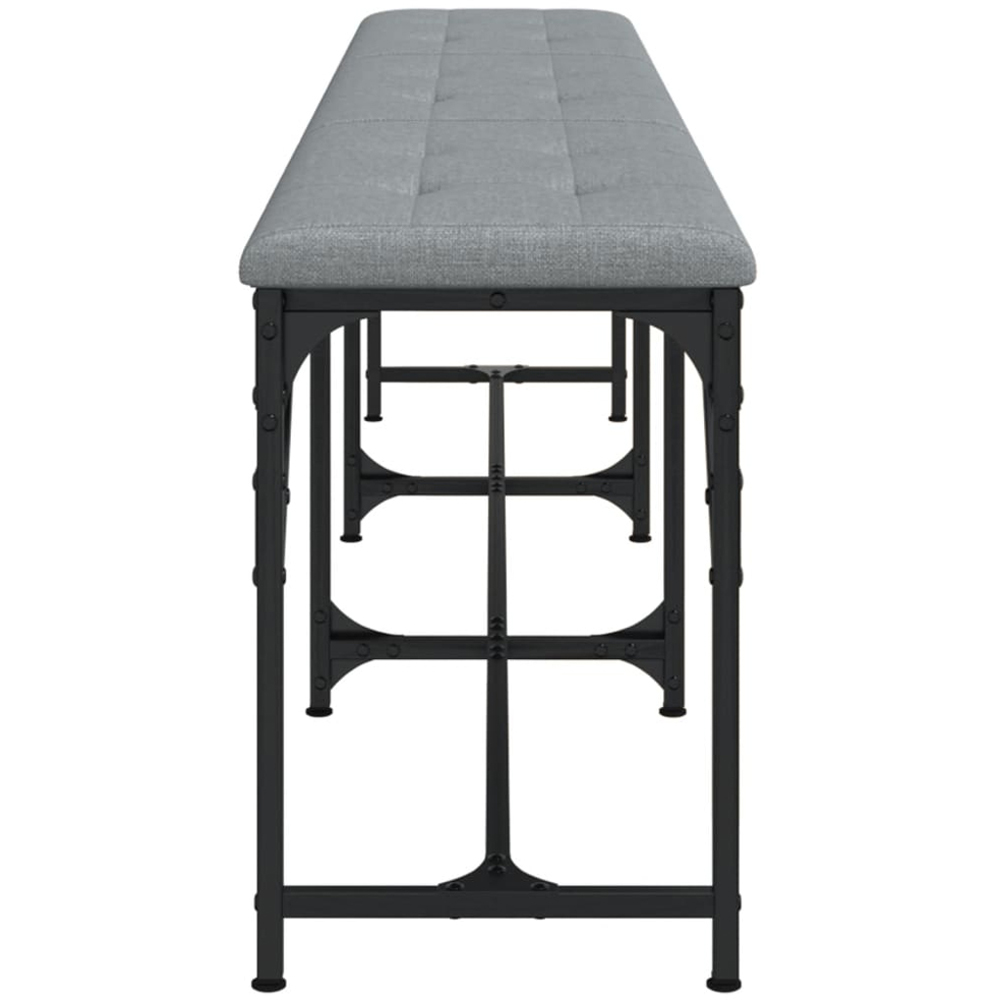 vidaXL 3 Seater Light Grey Steel and Fabric Dining Bench Image 5