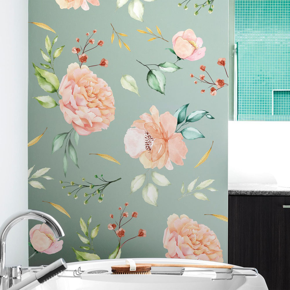 Walplus Flower Theme Self Adhesive Wall Stickers Image 3