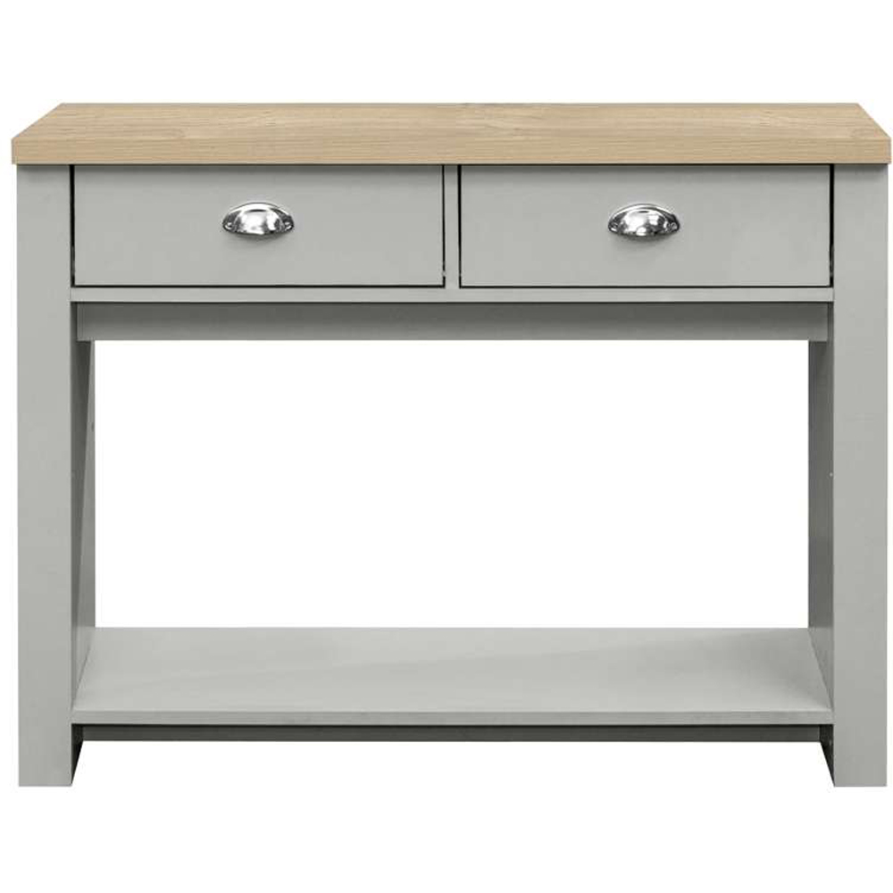 Highgate 2 Drawer Grey and Oak Console Table  Image 3