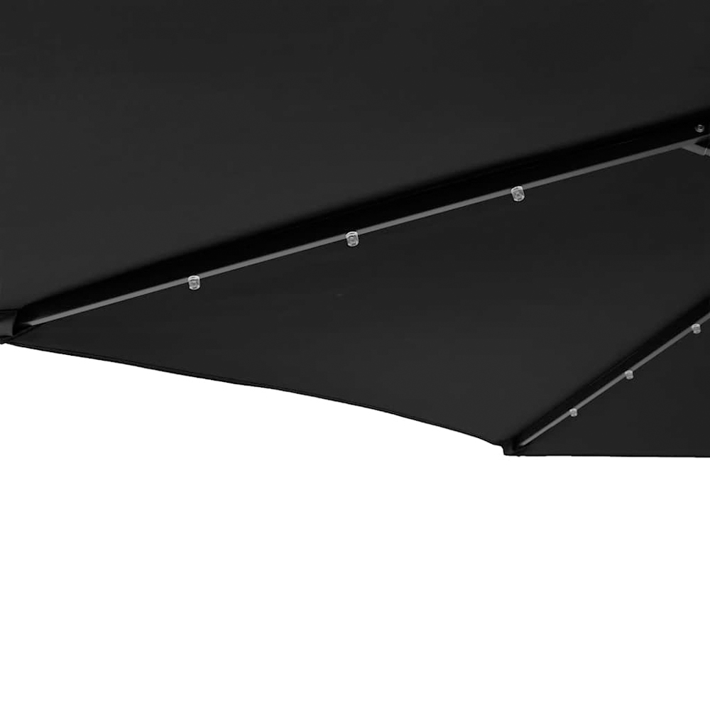 vidaXL Black LED Light Garden Parasol with Steel Pole 2.25m Image 7