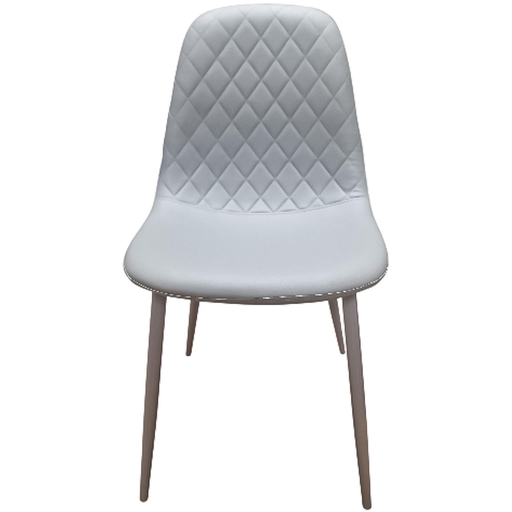 Portland 4 Seater Gem Pattern Round Glass Dining Set Grey Image 2