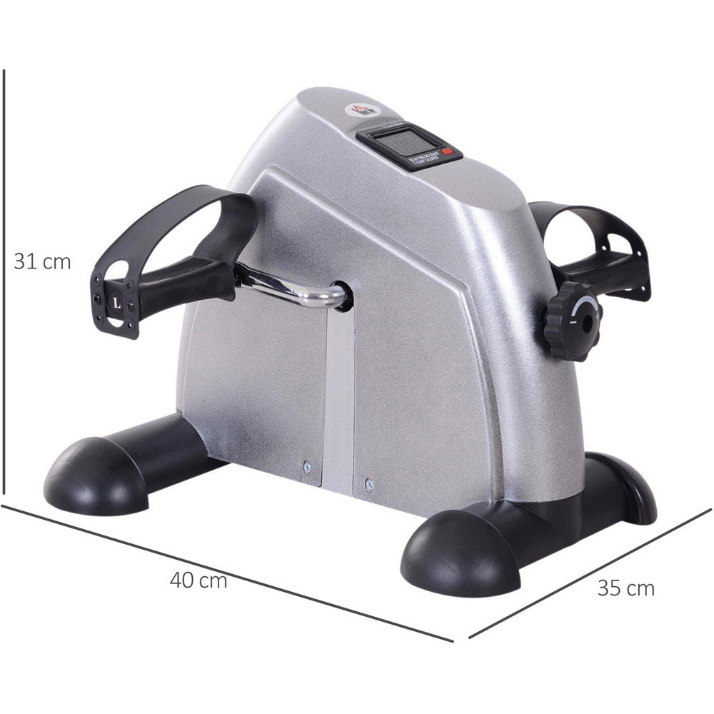 HOMCOM Metallic Silver Mini Exercise Bike with LCD Display Image 7