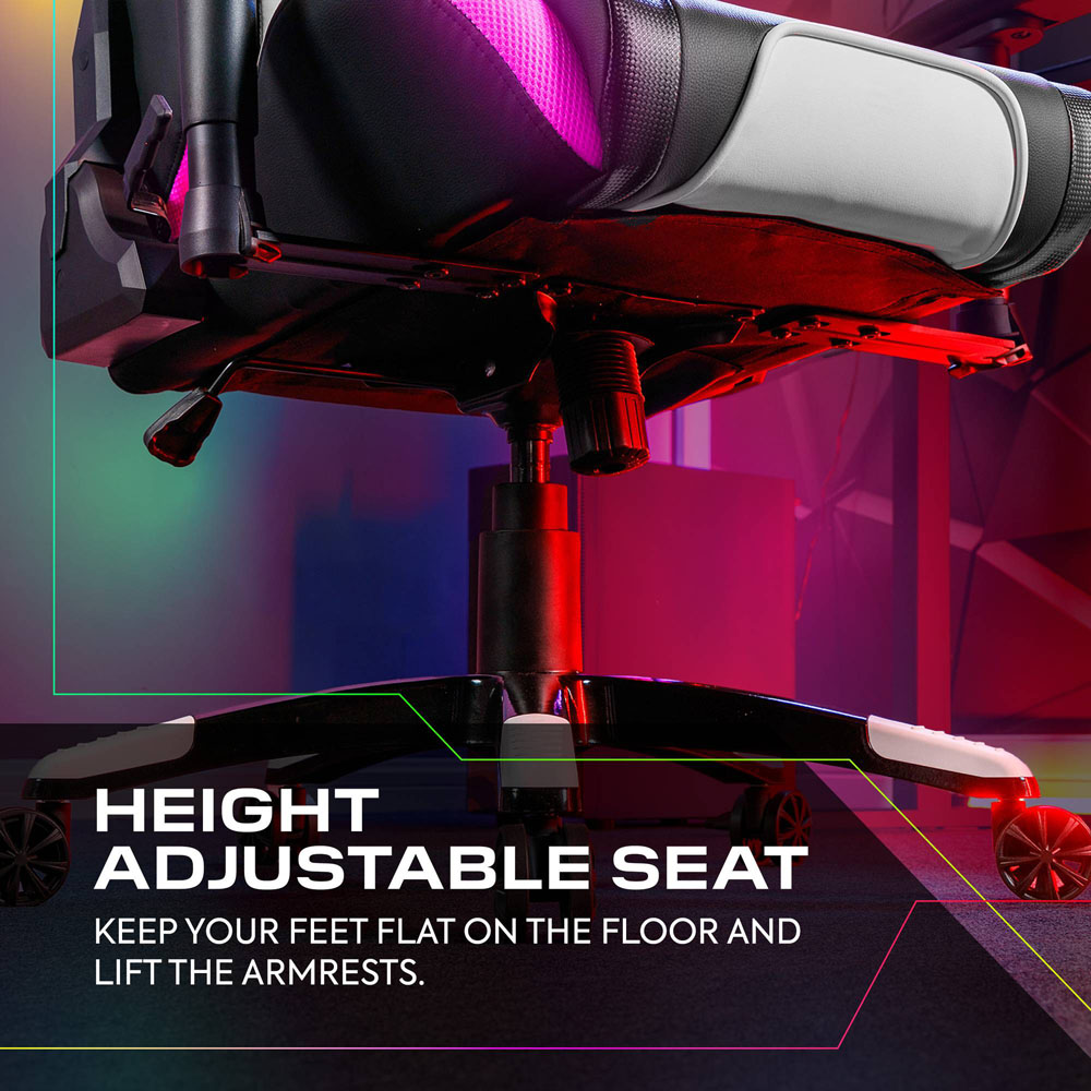 X Rocker Agility White and Black Adjustable Esport Gaming Chair Image 3