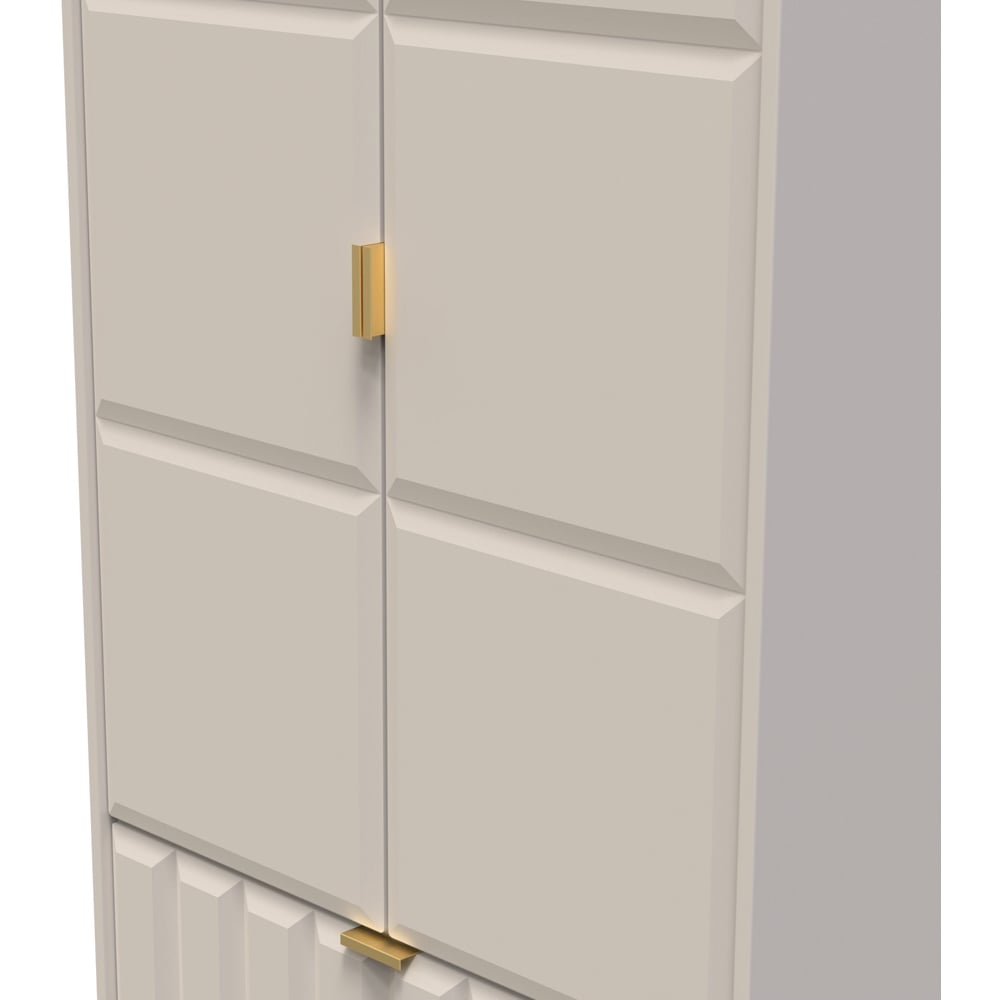 Crowndale Cube 2 Door 2 Drawer Matt Kashmir Wardrobe Ready Assembled Image 4