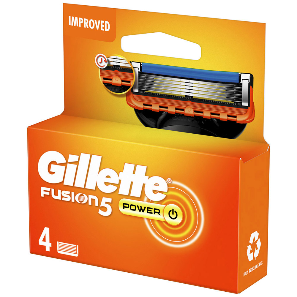 Gillette Fusion 5 Power Mens Razor Blade Refills 4 Pack Image 4